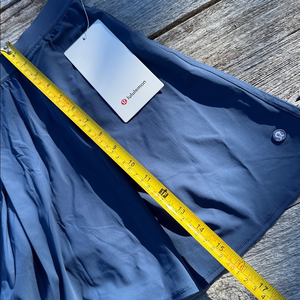 Lululemon Angled-Pleat High-Rise Tennis Skirt size Medium blue twill - Picture 3 of 8